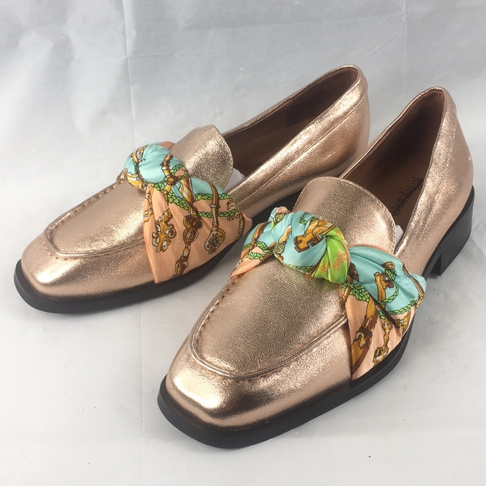 Jeffrey Campbell Bolero Rose Gold ribbon loafer 8